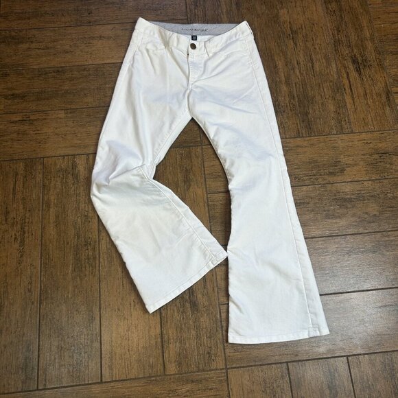 Banana Republic White Flare Wide Leg Stretch Denim Jeans Size 28 Petite - Picture 9 of 11